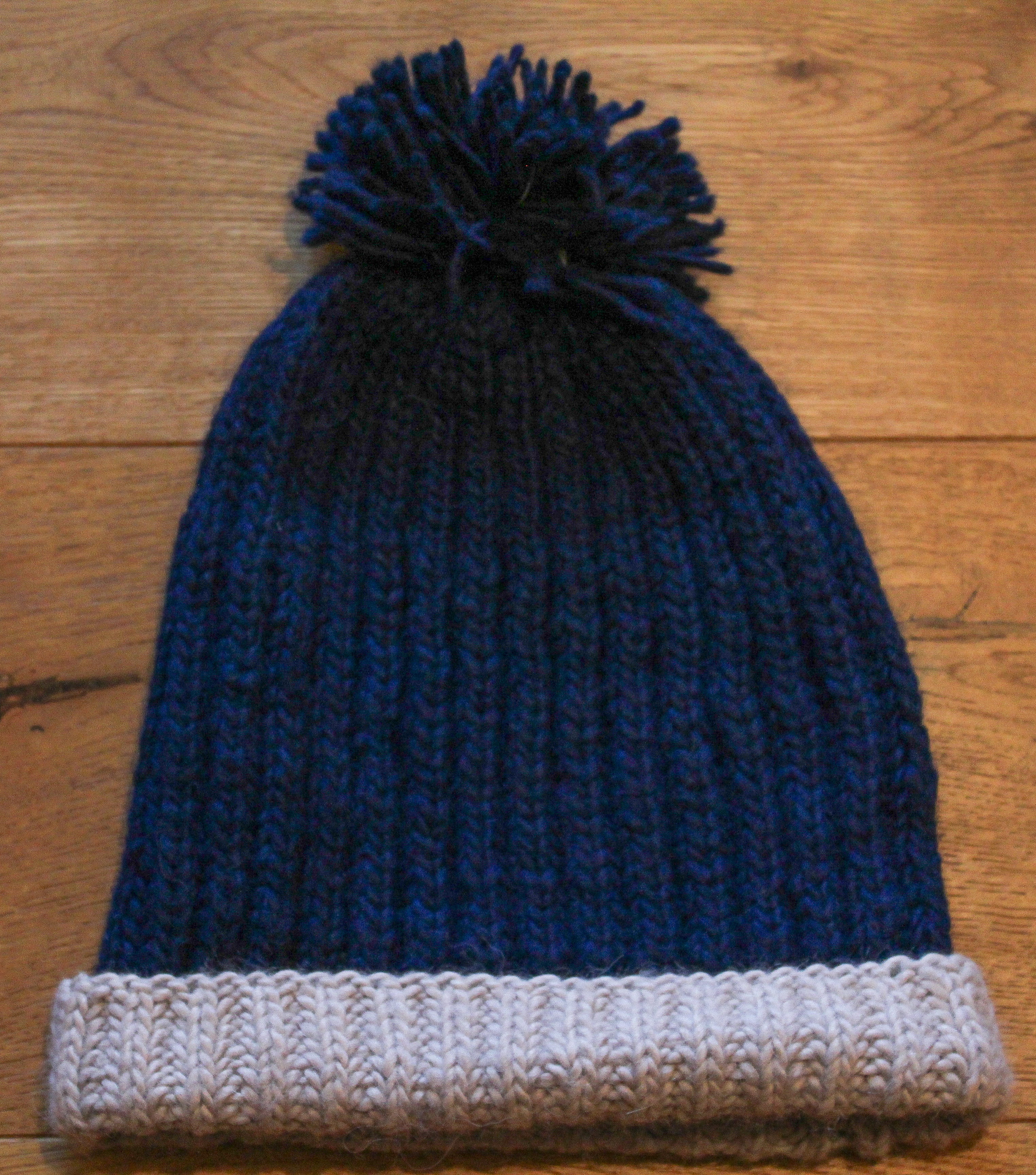 Hand-knit Pom Pom Beanie