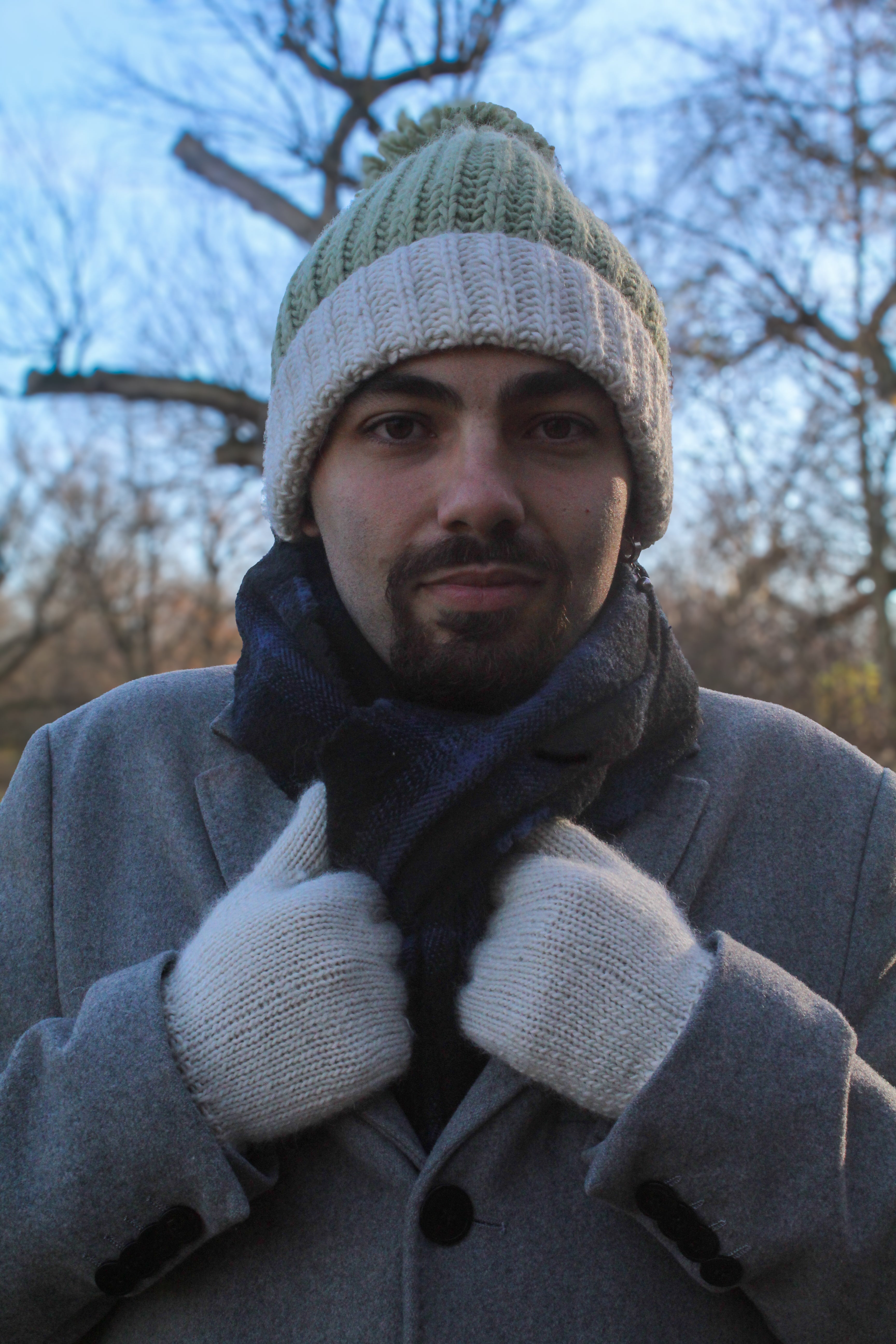 Hand-knit Pom Pom Beanie