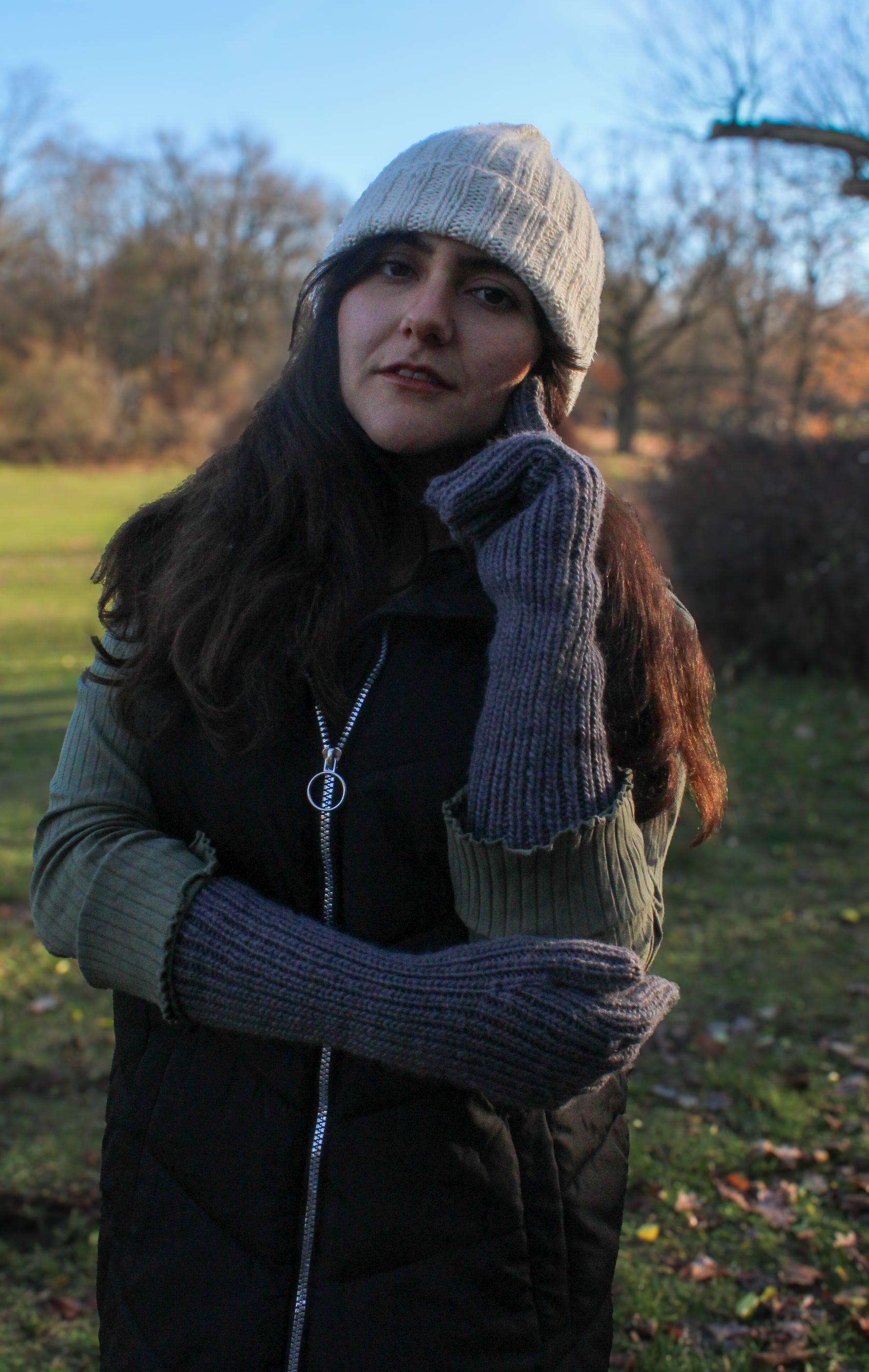 Hand-knit Ribbed Beanie