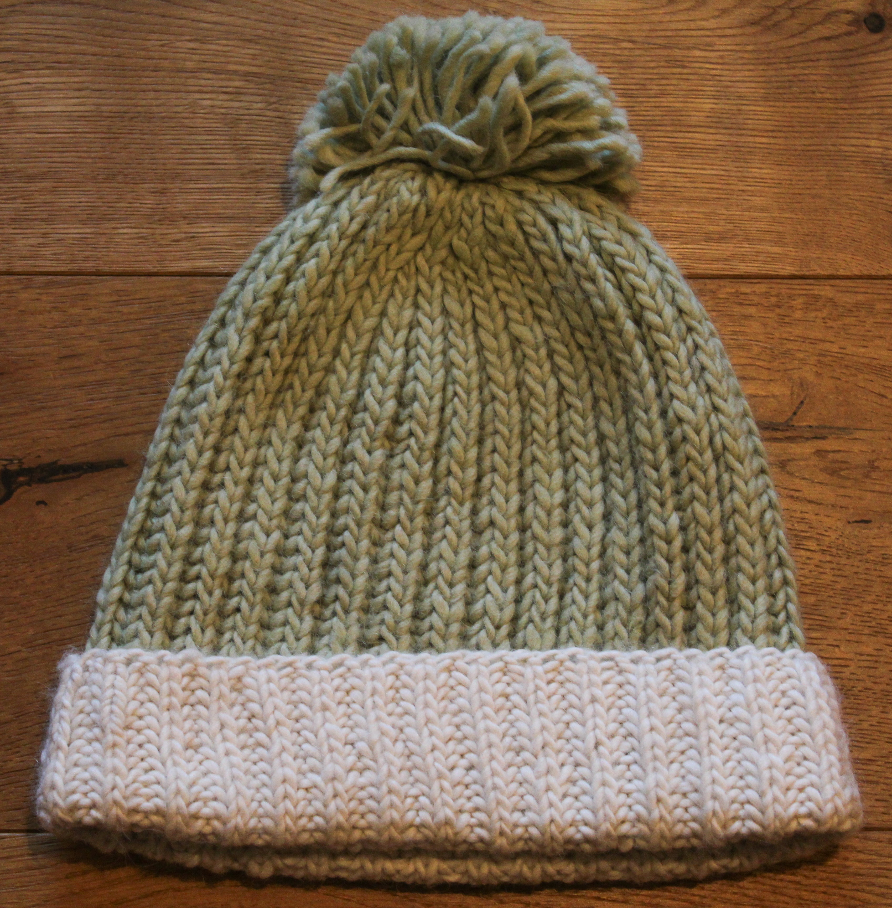 Hand-knit Pom Pom Beanie