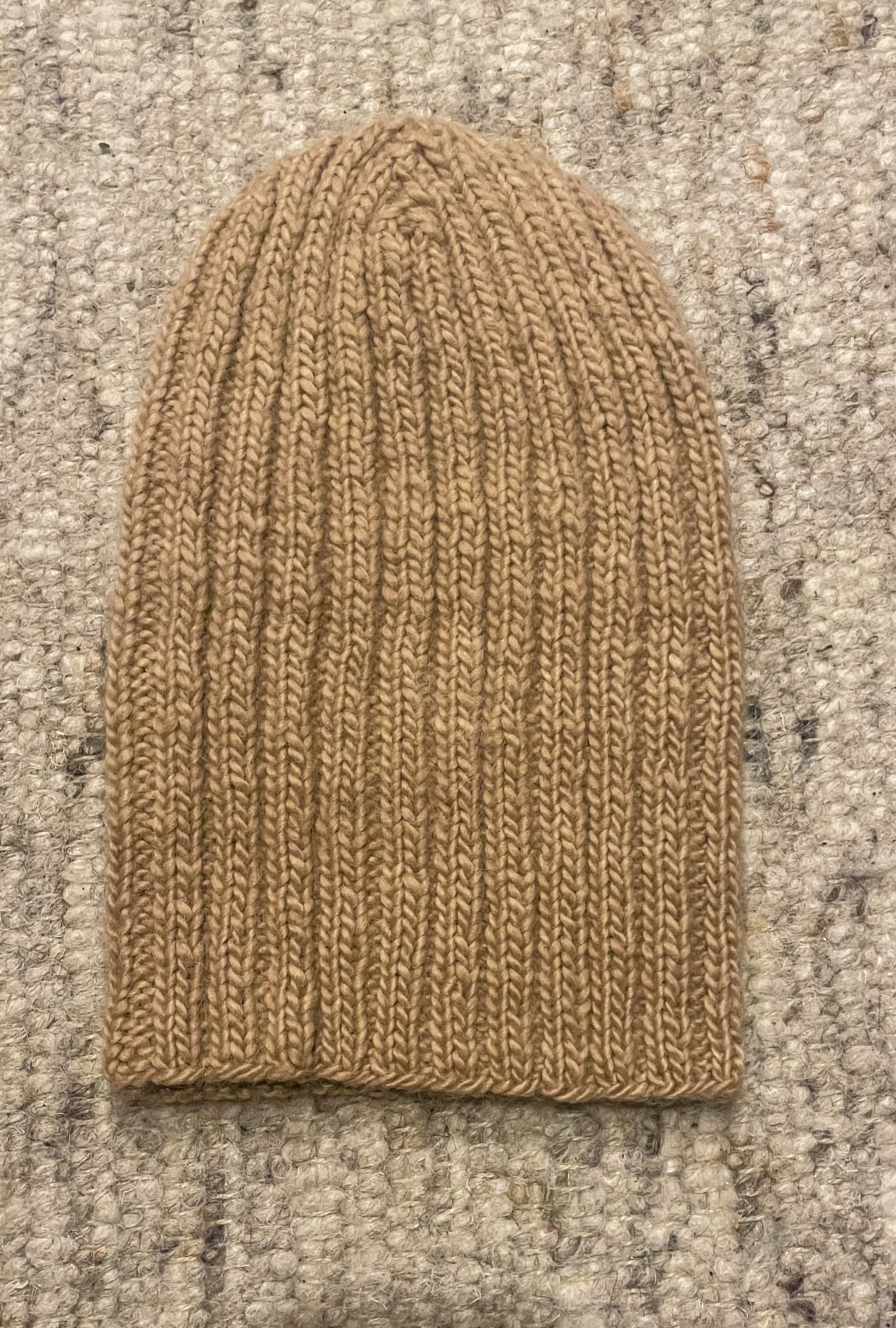 Hand-knit Ribbed Beanie